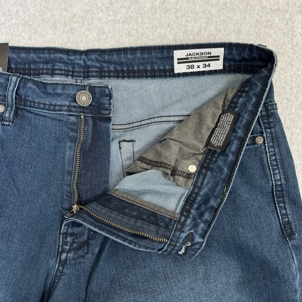Buffalo David Bitton Jeans Mens 38 x 34 Blue Jackson Fit Slim Straight Blue New - Picture 3 of 16